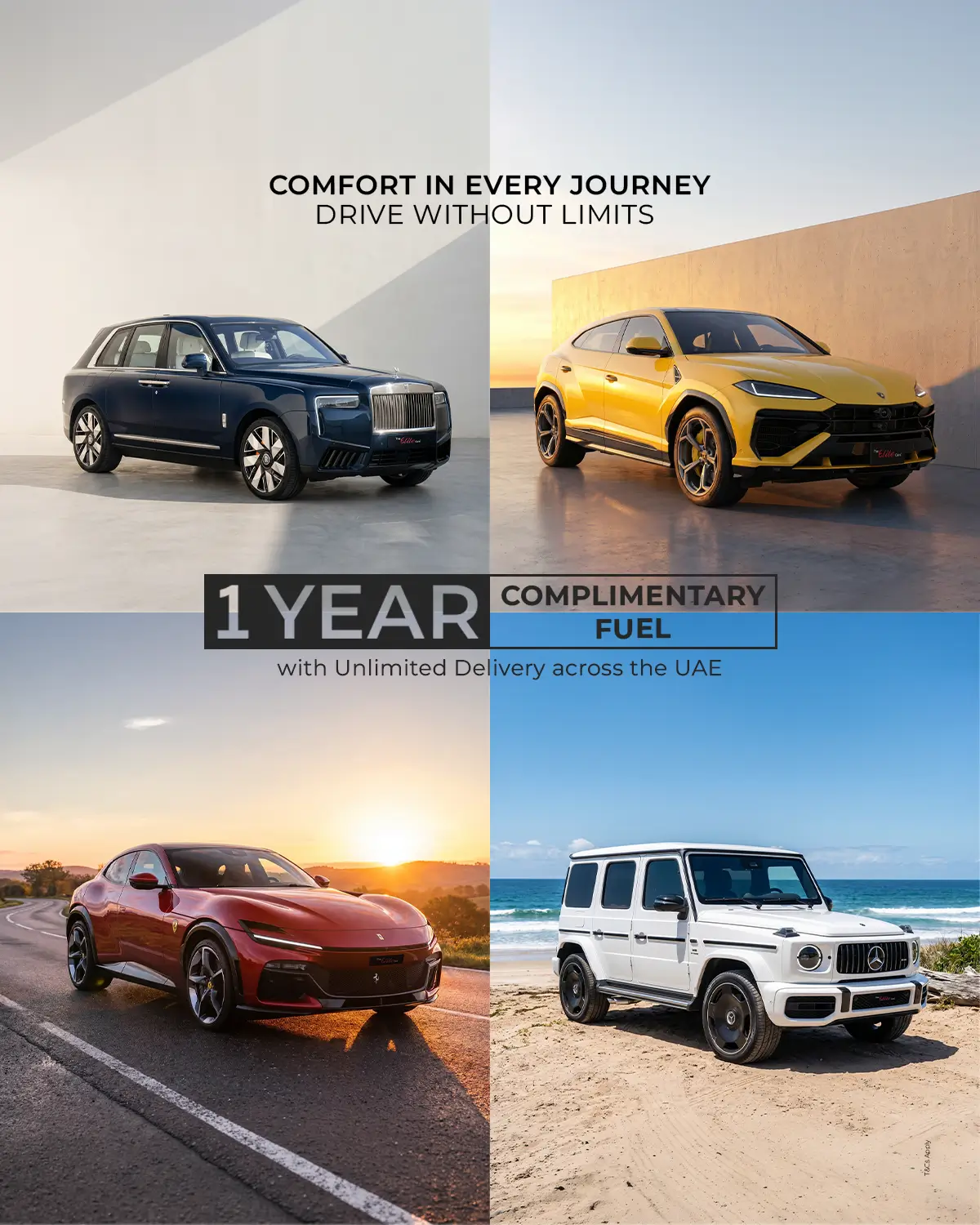 Luxury cars in Dubai with complimentary fuel and free delivery offer